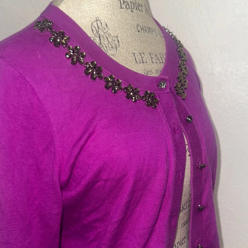 Purple‎ Pink Cardigan with Embellished Bling Collar